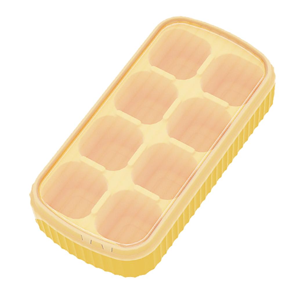 Silicone Ice Cube Tray Easy Release Flexible 8 Ice Cube Trays SquareIce Trays with Removable Lid for Freezer Cocktail