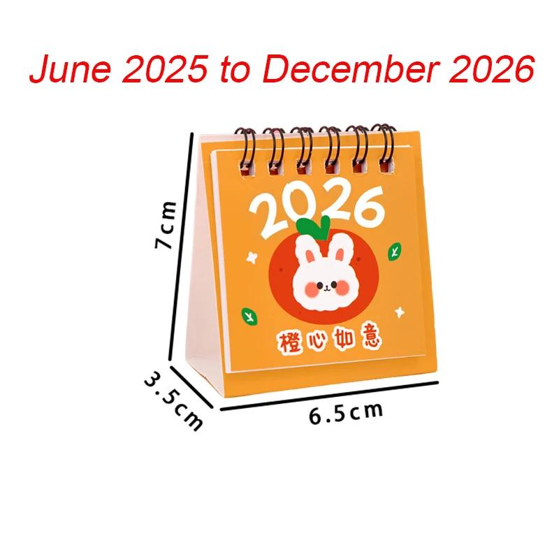 Mini Desk Calendar Cartoon Standing Flip Desktop Calendar, Small Daily Planning Monthly Calendar for Home