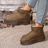Retro Thick-soled Snow Boots, New Fleece and Thickened Short-leg Snowshoes, Cotton Shoes