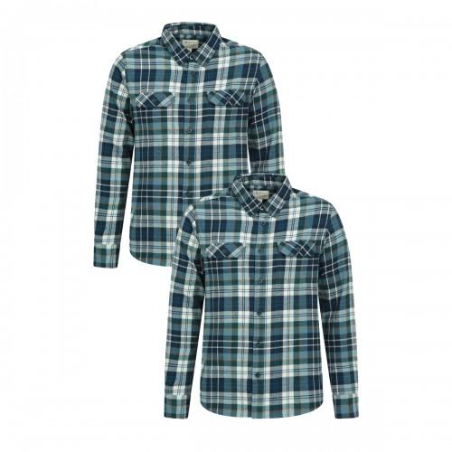 Mountain Warehouse Mens Trace Flannel Shirt (Pack of 2)