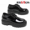 Height-increasing Platform Leather Shoes Men's 8cm Autumn New Business Dress Shoes Real Cowhide Glossy Invisible Inner Height-increasing Wedding Shoes
