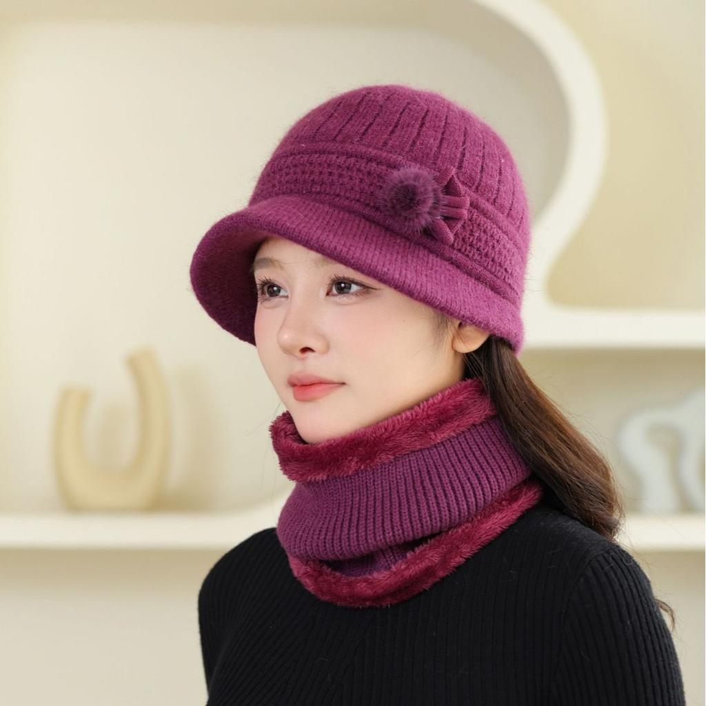 New Autumn and Winter Mother Hat Cold-proof and Warm Knitted Hat Fashionable Hat Fashionable Hat Plus Velvet