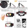 Led Induction Headlight Strong Light Rechargeable Headwear Night Running Fishing Mini Cob Small Head Lamp