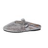 Summer rhinestone Mary Jane bag head slippers women's new summer wear half-support single shoes cool slippers