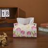 Bayipin Vintage Pink Rose Oil Painting Tissue Box