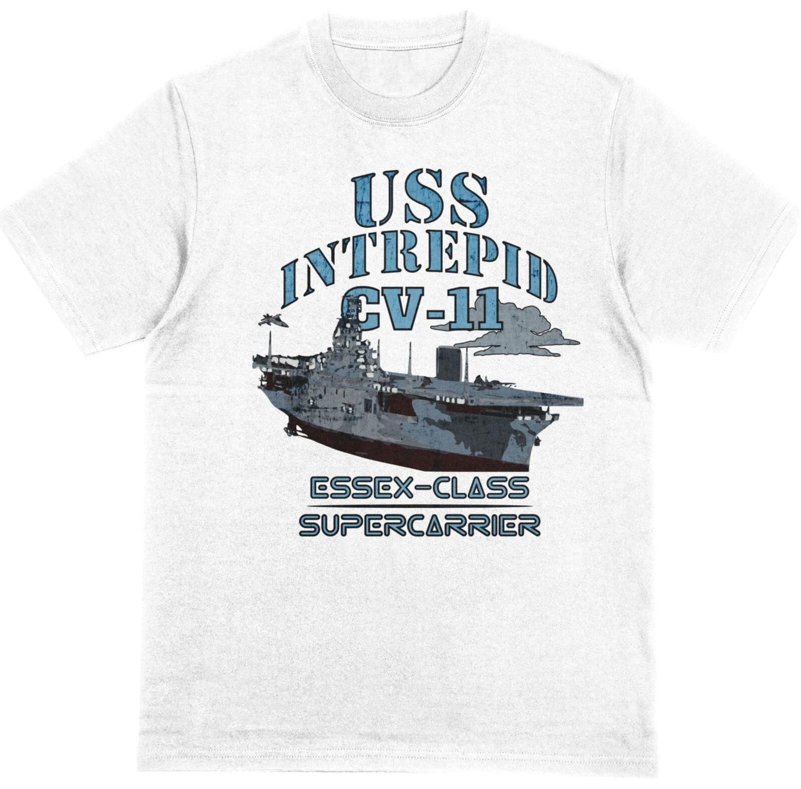 USS Intrepid CV-11 T-shirt Unisex 100% Cotton U.S. Navy 3XL