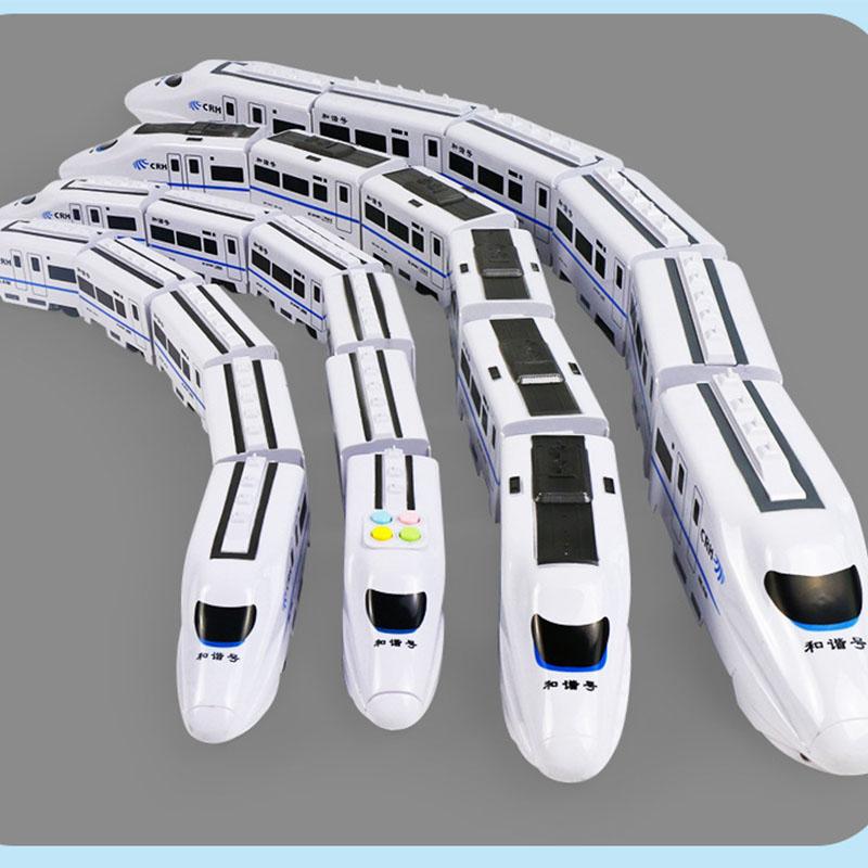 

Модель железнодорожного вагона Harmony, высокоскоростной железнодорожный поезд, игрушки для мальчиков, электрический звуковой световой поезд, модель EMU, головоломка, детская игрушка-автомобиль