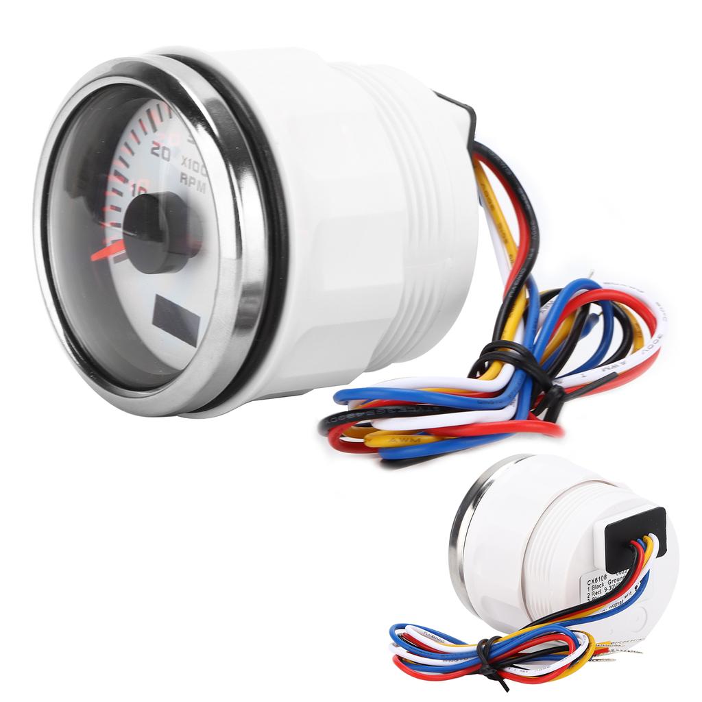 52mm 6K Pointer Tachometer Gauge IP67 Waterproof for 1?8 Cylinder Motorcycle Gasoline Car Boat
