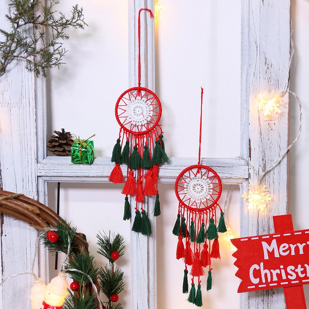 Cross-Border Christmas Dream Catcher Wind Chime: Hand-Woven Pendant Gift for Girls