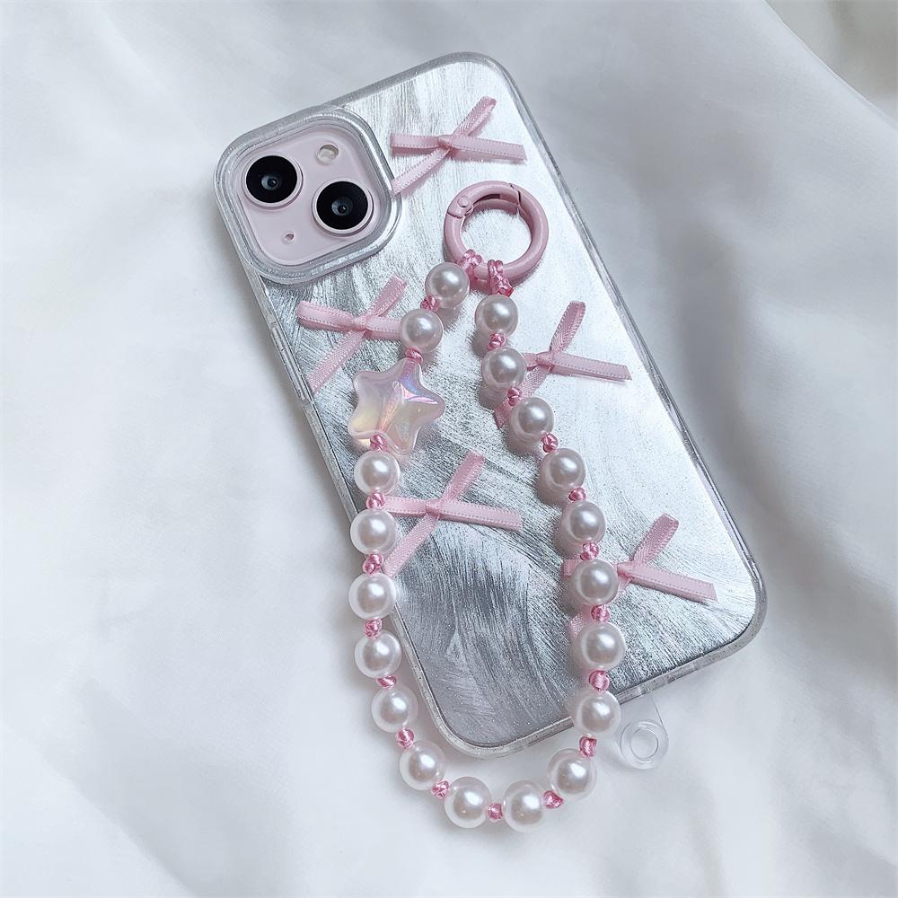 INS Charm Jewelry Pearl Lanyard Bracelet Phone Pendant Keychain for Bag Cellphone Strap Keyring Hanging Chain Buckle