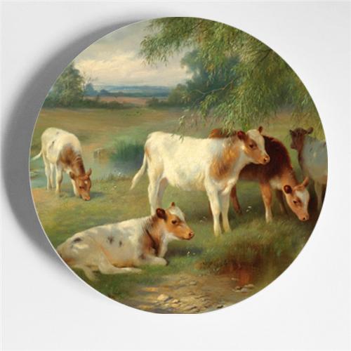 Walter Hunt Fratelli Pittura Arte Piatto Edgar Hunt Animale Cane Gatto Pecora Cavallo Piatto Decorativo Piatto da Appendere Arte Sfondo