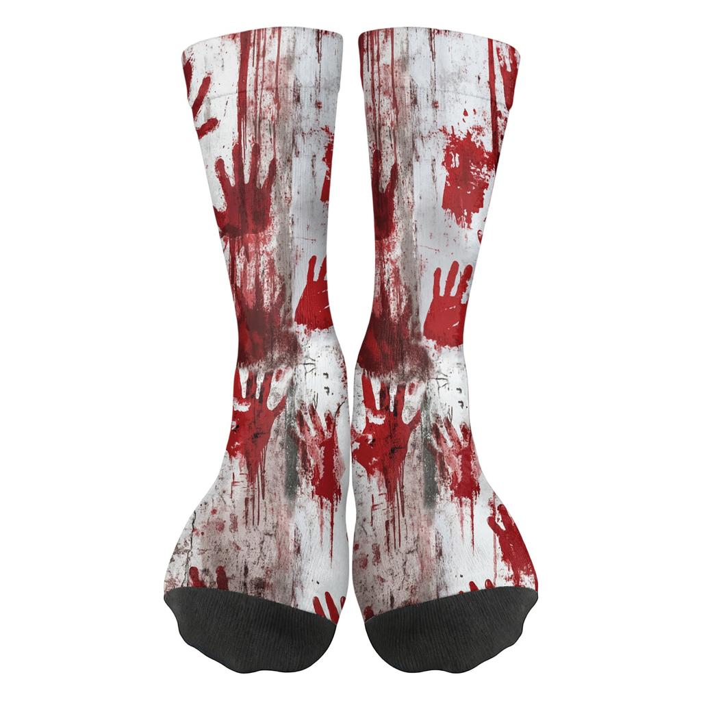 Unisex Crew Socks Breathable Comfortable Fit Mid Calf Socks Halloween Themed Printed Socks with Rose Pattern for Everyday Wear