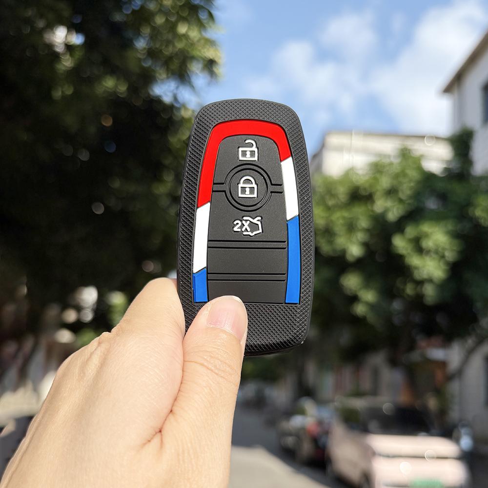 Soft Key Case For Ford F Series Fusion Escape Ranger Explorer Maverick Focus Edge Key Holder Keychain Accessories Car Key Caps