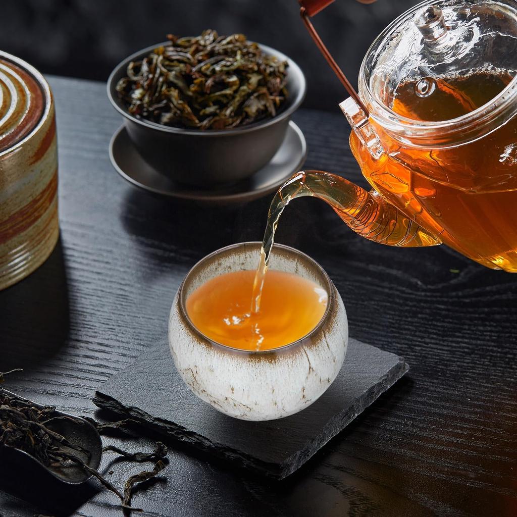 Uxcell Handmade Tea Bowl Set of 4, 150ml  5oz, Kiln-Made, Chinese-Japanese Ceramic Tea Bowls, Perfect for Gongfu Tea Sets or Home Gifts, Pink