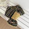 Winter Scarf Small Hole Design Thickened Warm Print Scarf Windproof Cold-Resistant Women Neck Warmer