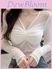 Han Style White Long Sleeve Blouse With Embroidery For Spring 2025 Fashion