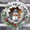 Christmas Wooden Sign with Snowman Pattern - Navidad Round Sign for Front Door, Wall Hanging Decor - Ideal Christmas Decoration