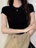 Women's Short-Sleeve Slim-Fit Cropped T-Shirt For Spring And Summer