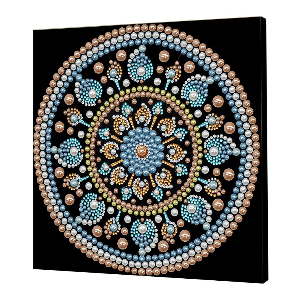DIY Mandala Perlenpunktmalerei für Erwachsene/Anfänger Geschenk Heimdeko Perlen Edelstein Malereien Bild Kunsthandwerk 25x25cm Mit Rahmen