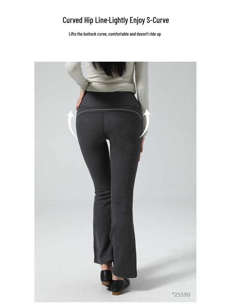 Pantalon Évasé Stretch Taille Haute pour Femme - Élégant, Confortable et Polyvalent pour l'Automne et l'Hiver