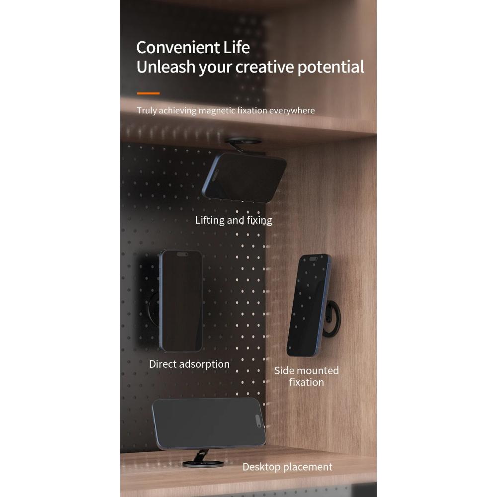 For magsafe Magnetic Phone Holder, Double-sided Magnetic Ring Buckle, Rotating And Folding Metal Stand Support Bracket Grip