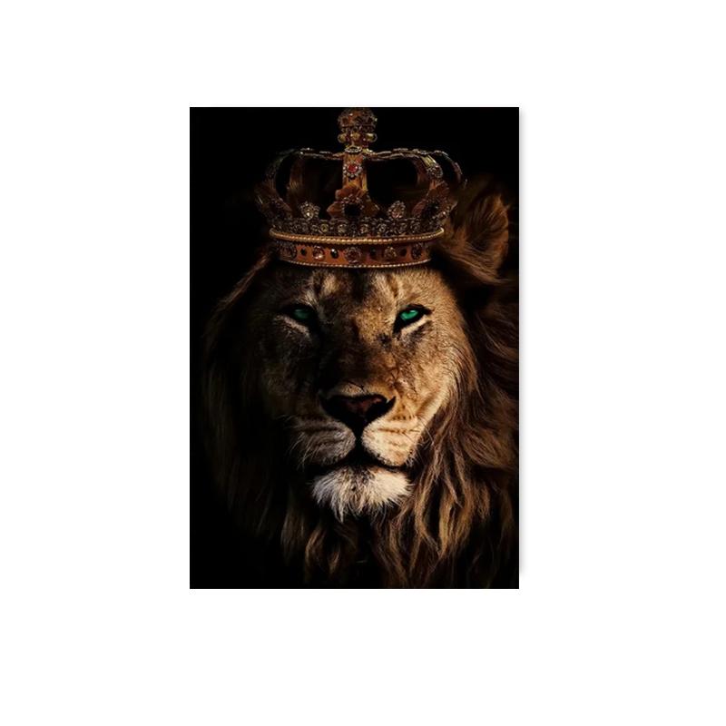 Abstract Animal Lion Canvas Poster Printing Modern Painting Wall Art Picture for Living Room Home Decoration Gift Cuadros