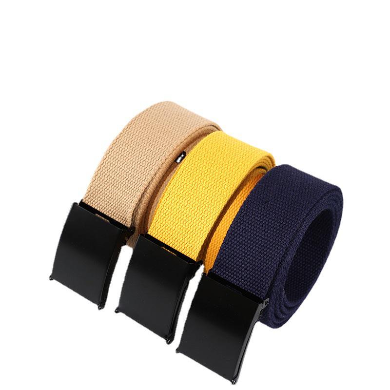 Canvas & Leather Multi-Color Casual Waist Belt - Stylish, Easy-to-Match Accessory for Students