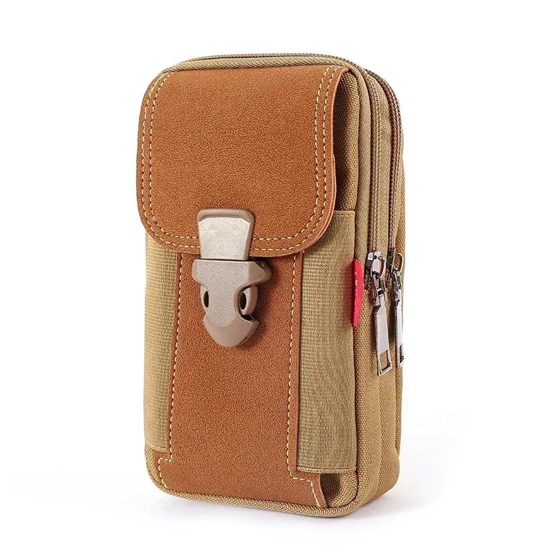Canvas Waist Pocket Male Outdoor Fanny Bum Bag Purse Business Mobile Phone Pouch Running Pouch Travel Camping Bags