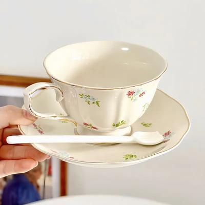 250ML Luxury Design Sense of High-end French Coffee Cups Niche Exquisite Handmade Set European Cup and Dish Set Gift Box