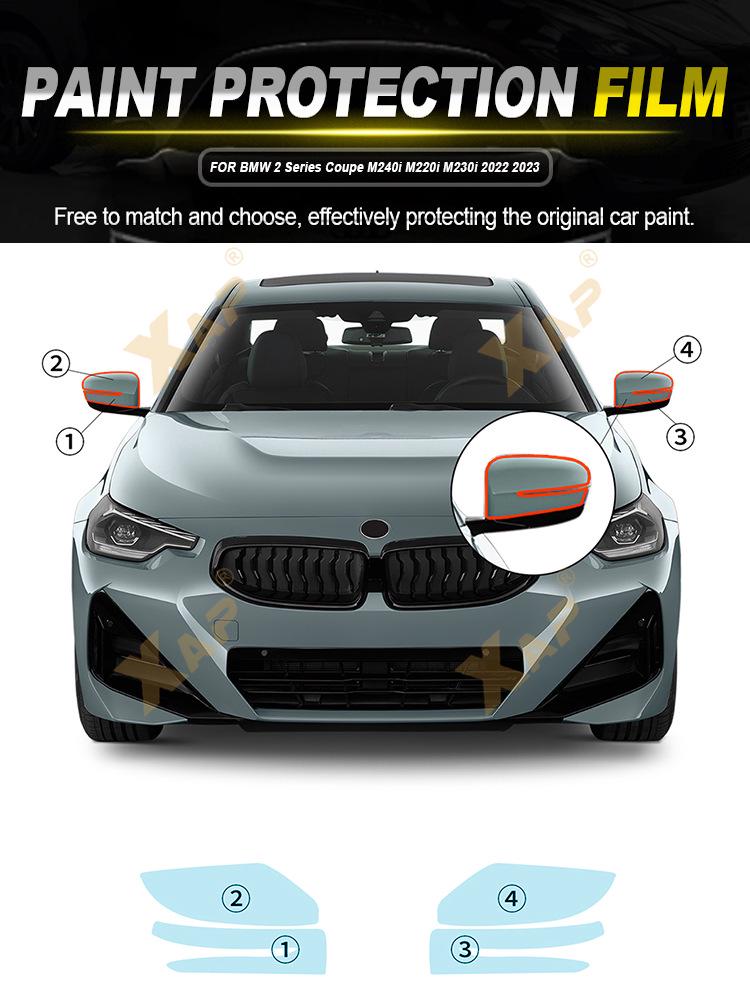 BMW 2 Series TPU Anti-Scratch Headlight and Mirror Protective Film