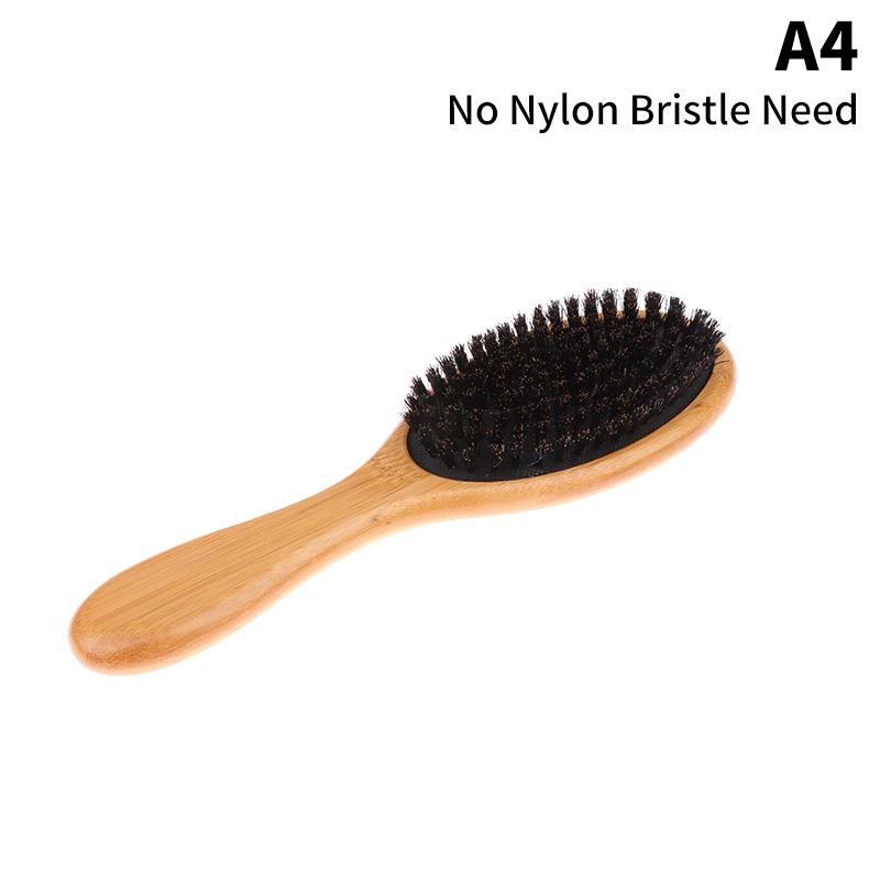 Boar Bristle Hair Brush Women Wood Bamboo Hair Brush Professional Curly Airbag Scalp Brush Comb For Hair Beauty Care Salon Tools