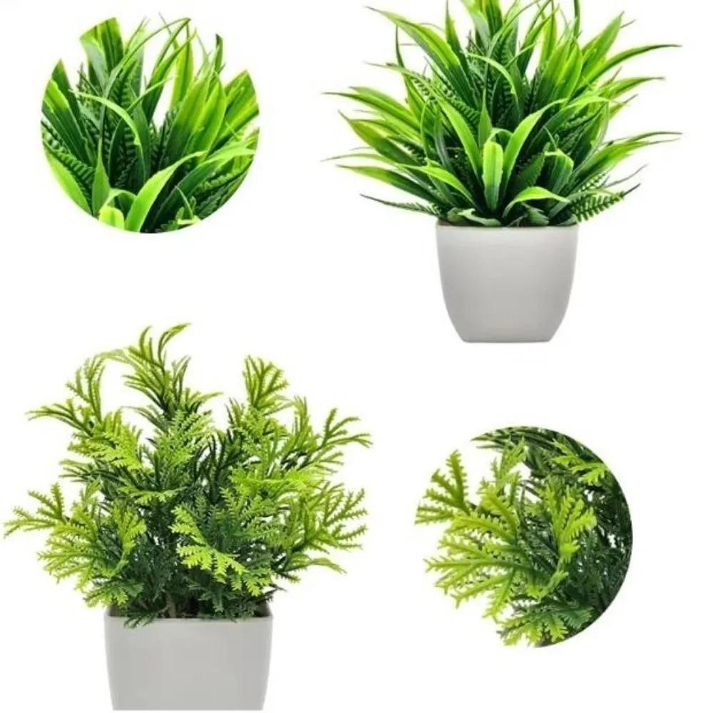 Plastic Artificial Plants Potted 8 Styles Home Garden Decor Grass Plants Pot Ornament Green Bonsai Small Tree