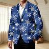 Men's Corduroy with Christmas Print Business Casual Suit Jacket for Holiday Party