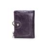 CONTACTS Cartera de Cuero Genuino para Mujer con Cierre de Beso Billetera Pequeña de Metal para Monedas Cierre de Broche y Cremallera Bolsillo para Monedas Portatarjetas de Crédito RFID Mini Cartera