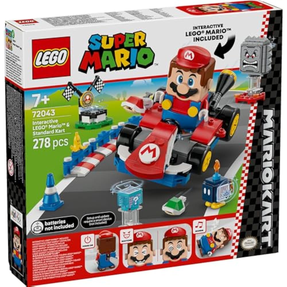 LEGO (LEGO) Super Mario Mario Kart (TM) - LEGO (R) Mario (TM) and Standard Cart Toy Birthday Gift...