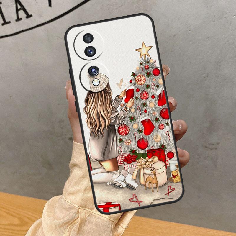 Fashion Girl Merry Christmas Case For Honor Magic 7 Pro 5 6 Lite Cover For Honor 90 70 50 400 200 X9 X8a X8b X9a X9b X9c