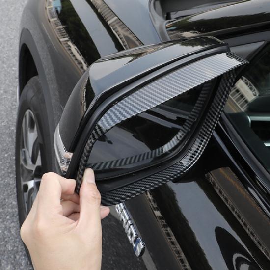 For Toyota Crown -2025 Carbon Fiber Mirror Rain Eyebrow Trim 2pcs