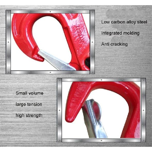 High Strength Crane Lifting 80 Level Goat-horn Shape Clasp With Lock,Australian Style Grab Hook Bearing Weight 1-5 Ton