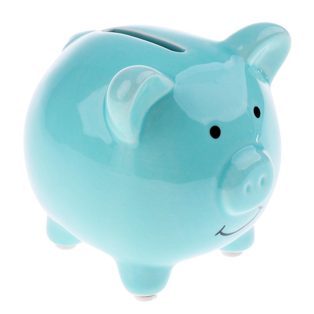 Cute Ceramic Piggy Bank Coin Money Cash Collectible Saving Box Pig Toy Kids