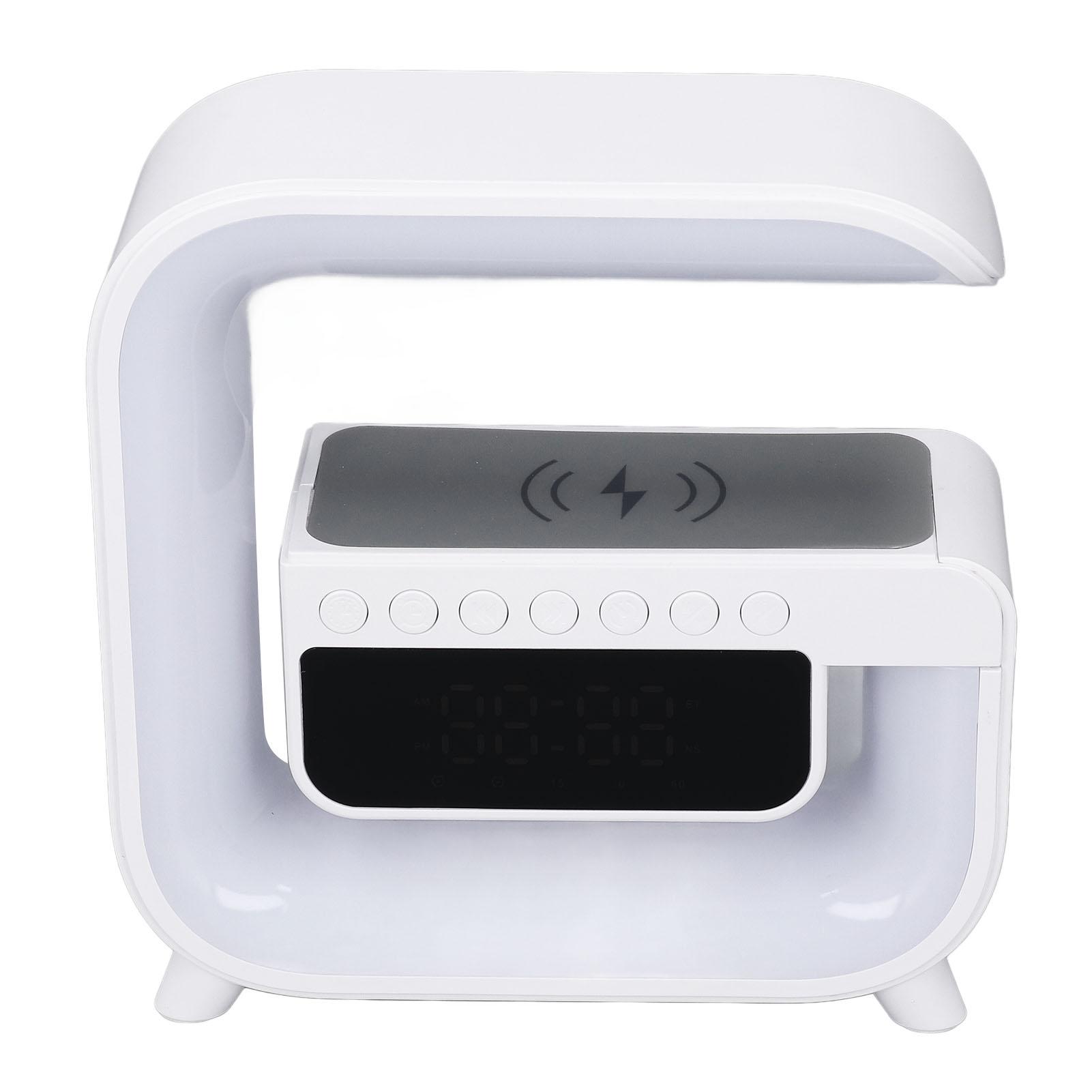 

Настольная лампа с беспроводным зарядным устройством 15 Вт, будильником, 13 разноцветными огнями, Bluetooth-динамиком для спальни