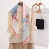 1116 new pastoral silk scarf spring and summer versatile temperament scarf shawl dual-purpose French simple simulation silk square scarf
