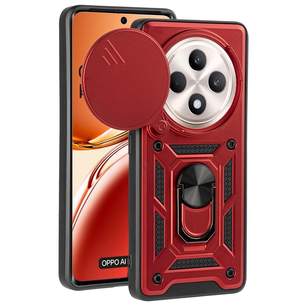 Armored case for Oppo Reno 12FS / 12F, CamShield Slide, red