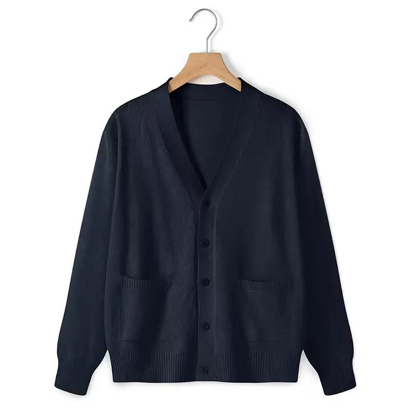 Unisex College Style V-Neck Long Sleeve Knit Sweater Vest for Spring and Autumn