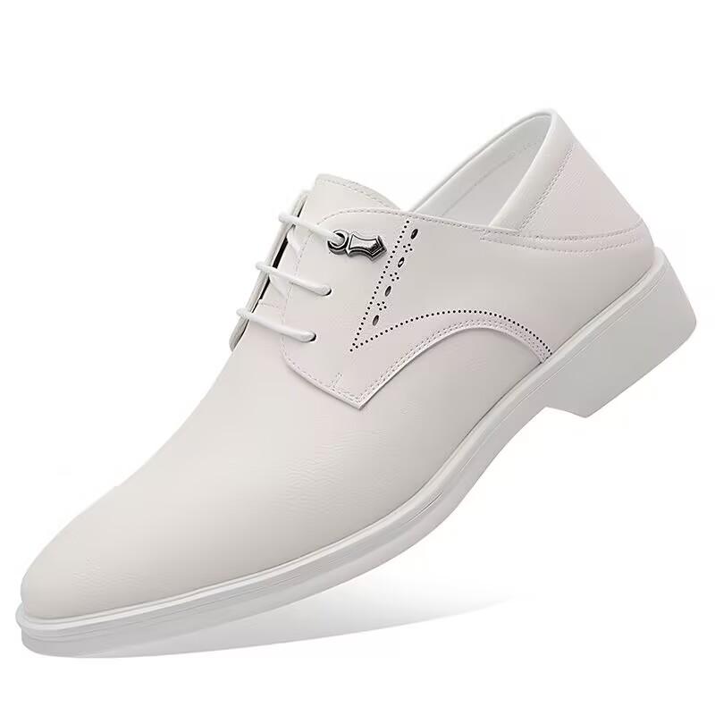 Spring/Summer New Men Shoes Comfy Luxury White Black Men Casual Shoes Lace Up Business Style Dress Shoes Men Loafer Shoes