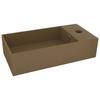 Bathroom Washbasin with Overflow Matte Cream Ceramic