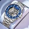 LOUIE JUELEN Alloy Mechanical Men's Watch 46mm Business Watch 3BAR Waterproof Luminous Pointer Stainless Steel Watch for Men Luxury Montre