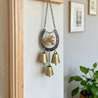Handcrafted Horseshoe Wind Chime For Garden Decoration Rustproof Metal Relaxing Sound Therapy Easy Installation