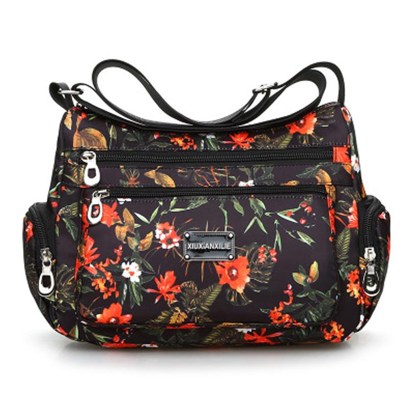 Borse a tracolla da donna floreali alla moda in stile rurale Borse a tracolla leggere con cerniera vintage in stile europeo e americano