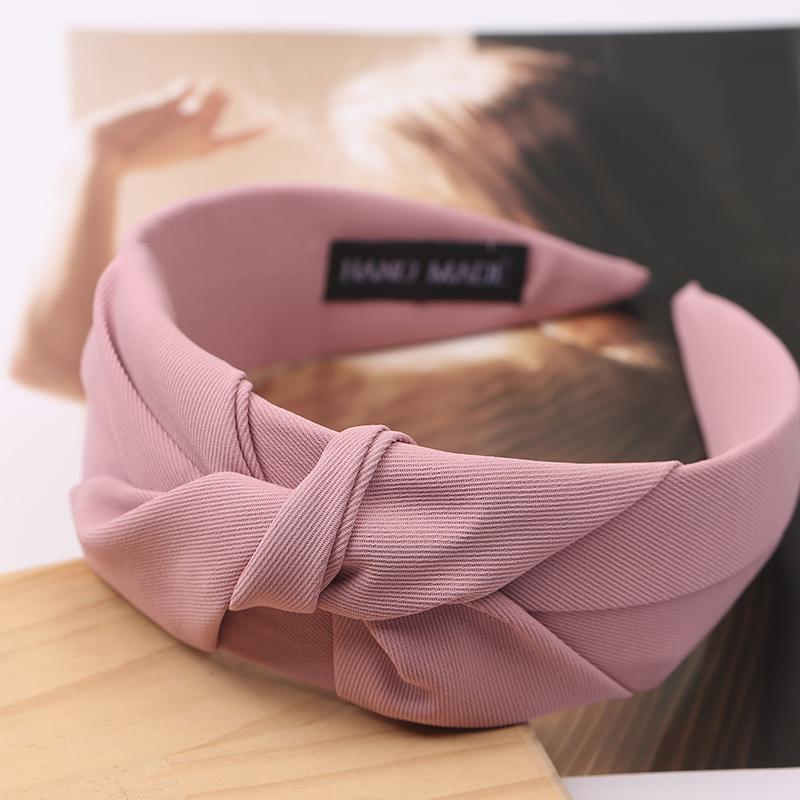 

Нові модні пов язки на голову з вузлами для жінок Однотонні гумки для волосся для дівчаток Широка пов язка для волосся М який обруч для волосся Аксесуари для волосся