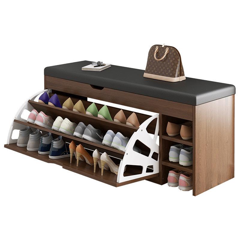 Leather Shoes Cupboards Furniture Simple Entrance Ultra Thin Flip Shoe Rack for Hallway Large Capacity Storage Hallway Bench